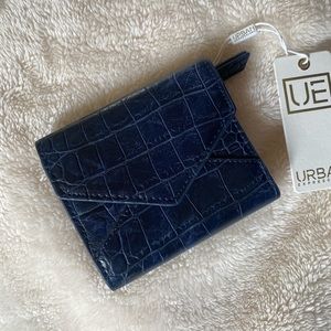 Brand new gorgeous dark blue croc wallet! 100% vegan